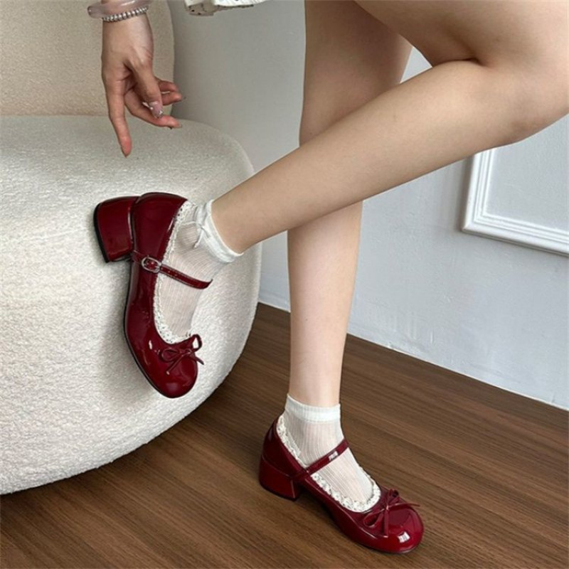 Women'S Shoes Burgundy - 2026 İlkbahar/Sonbahar Kadın Üst Düzey Bale