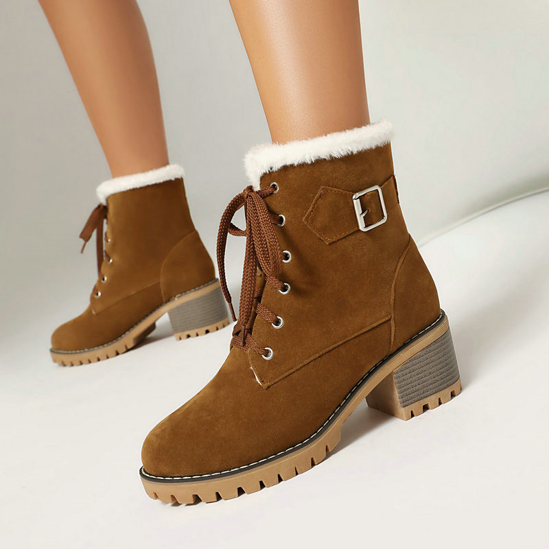 Women'S Xti Shoes - Kadın Kışlık Kar Botları Süet Kürklü