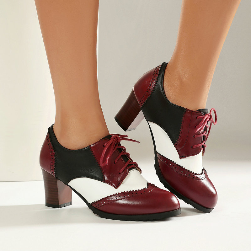 Women'S Xti Shoes - Vintage İki Renkli Brogue Oxford Ayakkabılar