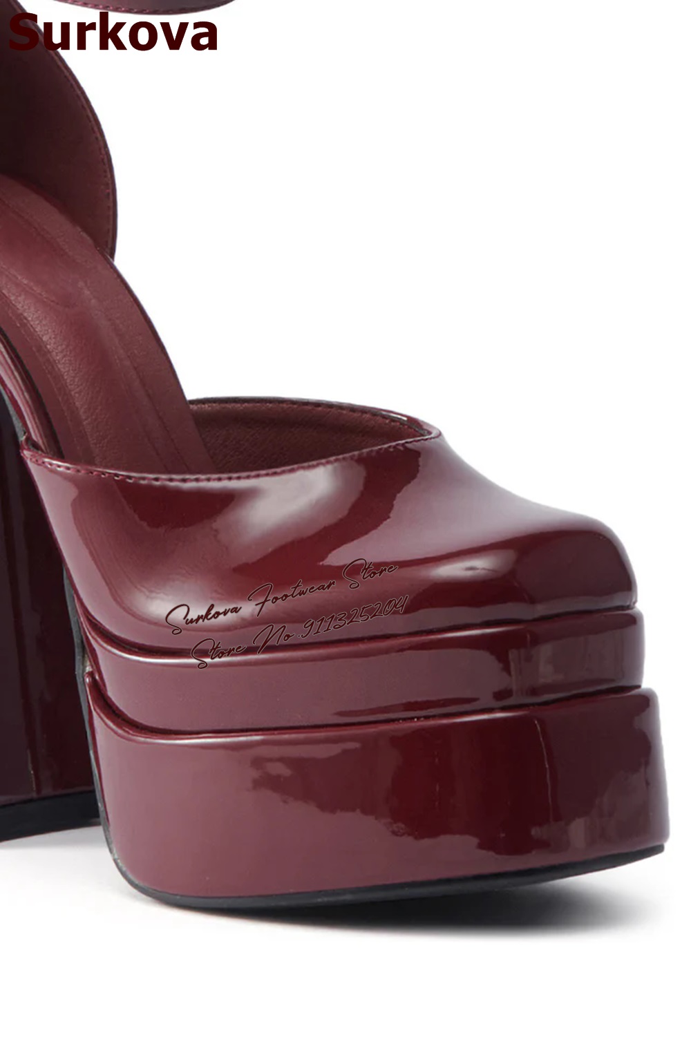 Surkova Bordo Rugan Kalın Topu - Women'S Shoes Burgundy incelemesi ve fiyatı