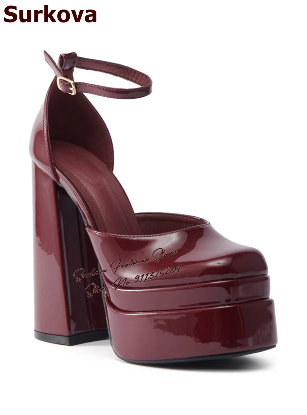 Surkova Bordo Rugan Kalın Topu - Women'S Shoes Burgundy incelemesi ve fiyatı