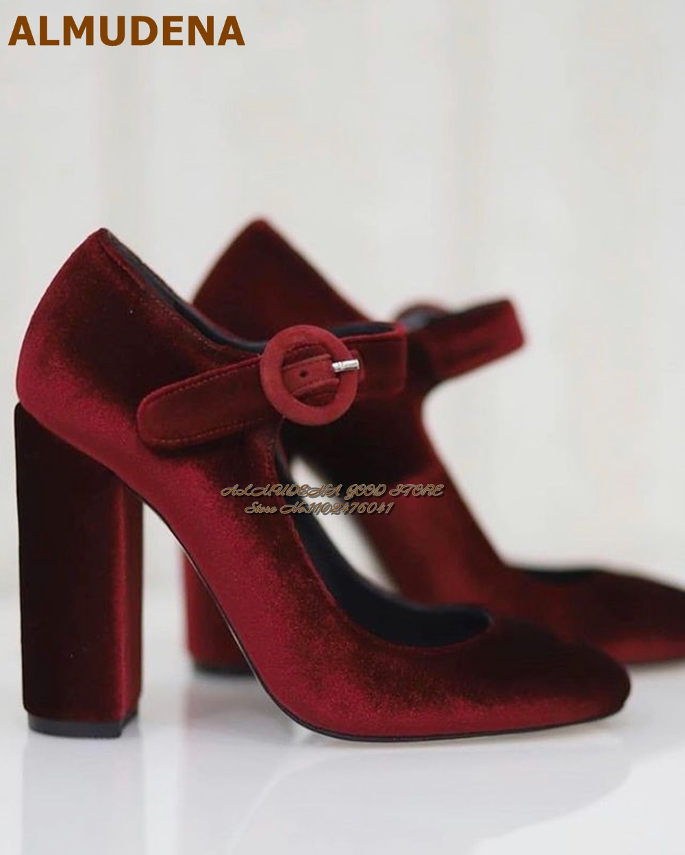 ALMUDENA Bordo Gri Kadife Mary - Women'S Shoes Burgundy incelemesi ve fiyatı