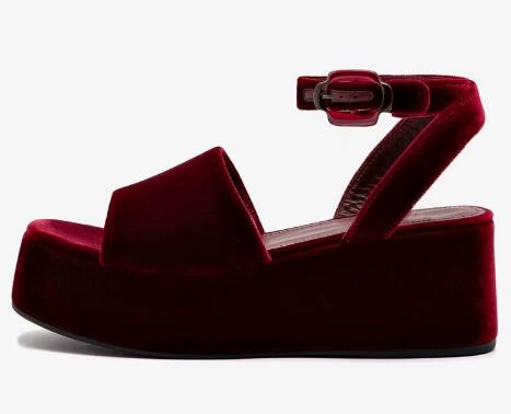 Bordo Kadife Yuvarlak Burnu Aç - Women'S Shoes Burgundy incelemesi ve fiyatı