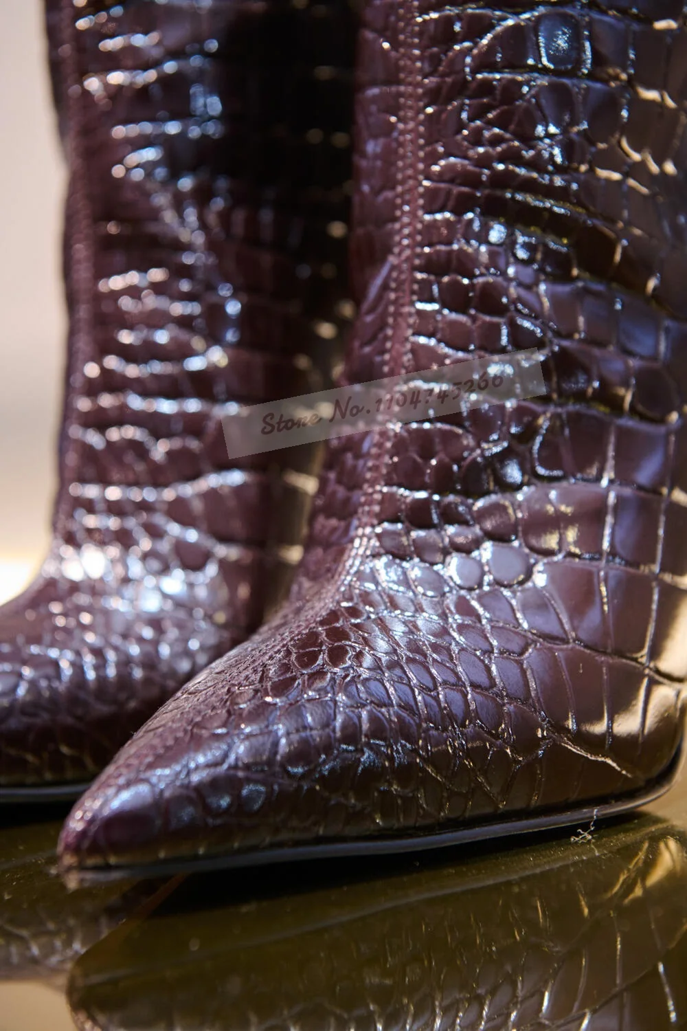 Bordo Timsah Ince Yüksek Topuk - Women'S Shoes Burgundy incelemesi ve fiyatı