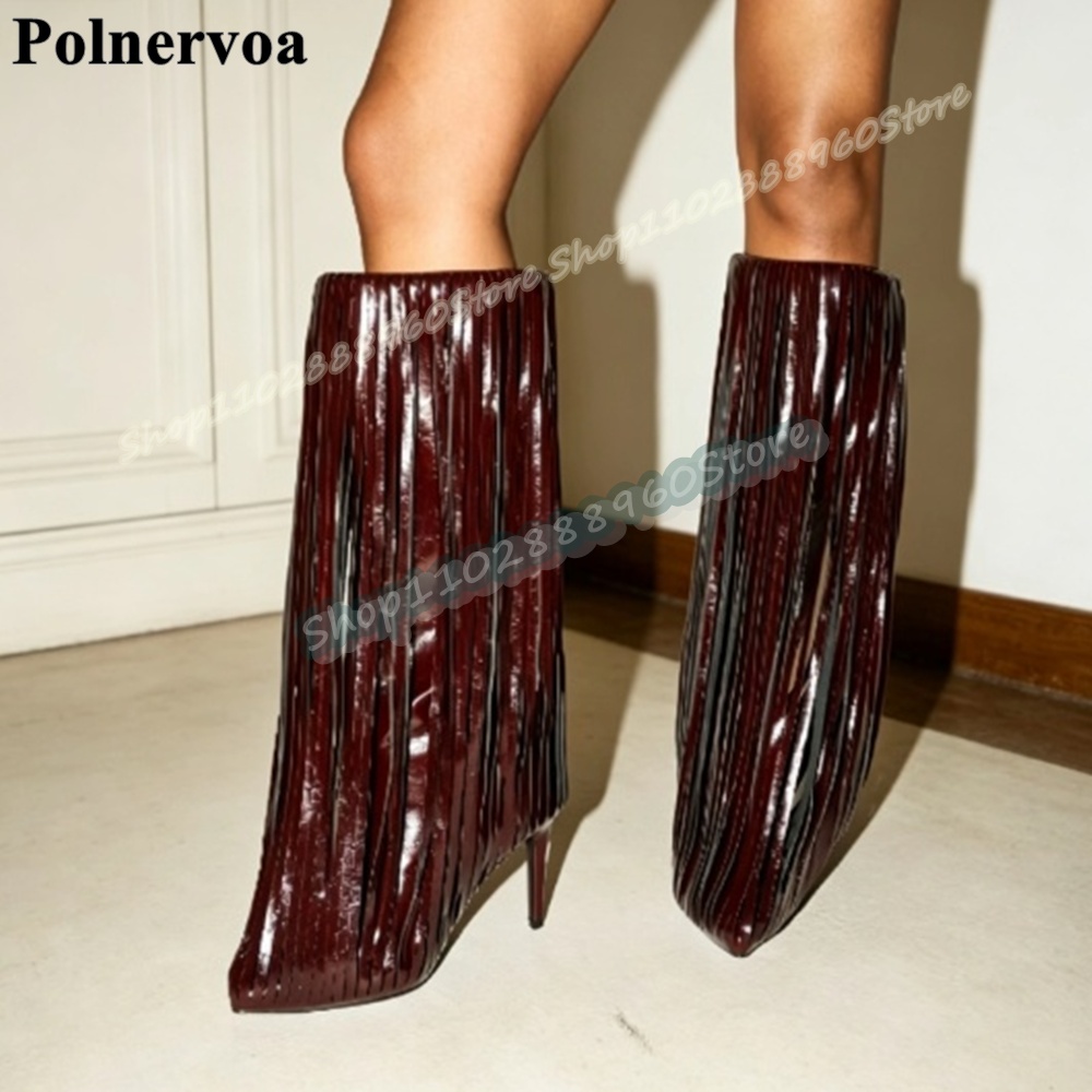 Büyük Beden Diz Üstü Bordo Püs - Women'S Shoes Burgundy incelemesi ve fiyatı