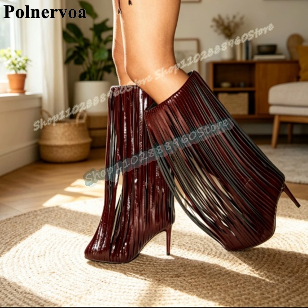 Büyük Beden Diz Üstü Bordo Püs - Women'S Shoes Burgundy incelemesi ve fiyatı