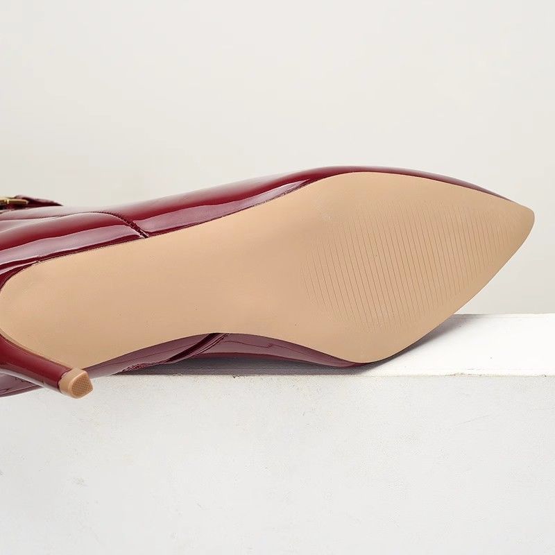 Şarap Kırmızısı Tokalı Diz Üst - Women'S Shoes Burgundy incelemesi ve fiyatı